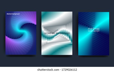 Bright abstract gradient background with geometric shapes and curved lines. Holographic effect. Foil.Design for covers, posters, wrapping paper. Vector illustration