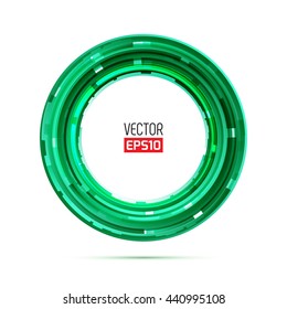 Bright abstract green vector circle background