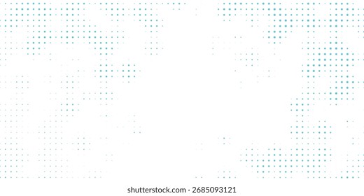 Bright abstract halftone background with cyan blue gradient dots on white, creating a modern, minimal, and futuristic design perfect for digital and creative use.