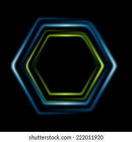 Bright abstract hexagon logo background. Vector design