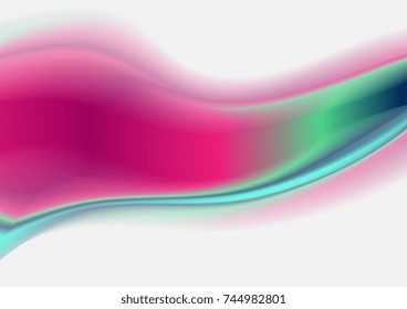 Bright abstract holographic wave background. Vector design