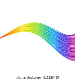 Bright Abstract Horizontal Rainbow Wave Lines. Modern Design Element for Background, Presentation, Blank, Template, Cover. 