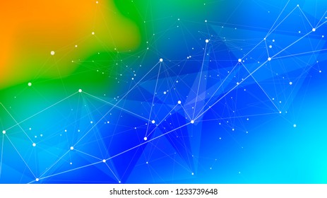 bright abstract illustration of a digital world - a color defocused background and a digital wave. It symbolizes the digital economy, network technologies, cloud technologies, Internet, communications