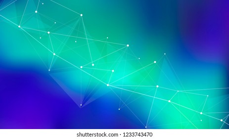 helle abstrakte Illustration einer digitalen Welt - ein farbenentfochtener Hintergrund und eine digitale Welle. Es symbolisiert die digitale Wirtschaft, Netztechnologien, Cloud-Technologien, Internet, Kommunikation
