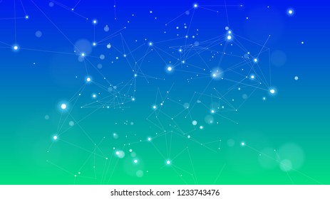 bright abstract illustration of a digital world - a color defocused background and a digital wave. It symbolizes the digital economy, network technologies, cloud technologies, Internet, communications