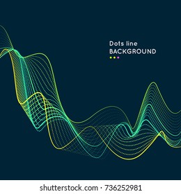 Bright abstract illustration with dynamic lines of dots. Elements for modern design