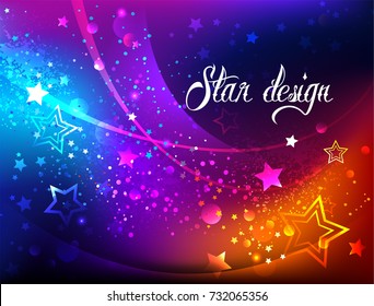 Bright, abstract, iridescent background with luminous stars.