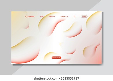 Bright Abstract Landing Page with Warm Gradient Blobs