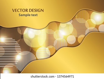 Bright abstract layered background. Gradient metallic color, geometric texture with circles and stripes. Vector illustration for flyer, poster, banner, business card design.