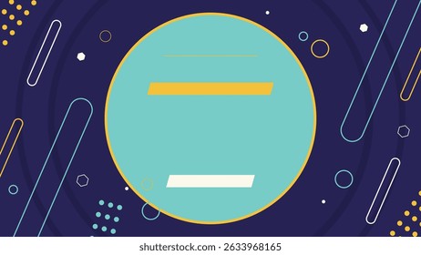 Bright abstract layout with circular banner and neon-like background. Great for digital art, covers, or bold graphic projects.