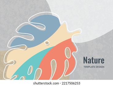 Bright abstract leaves. Design for natural product advertising. Vector illustration.