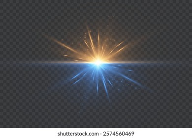 Bright abstract light effect with rays and glare, and energy explosion effect for vector illustration.