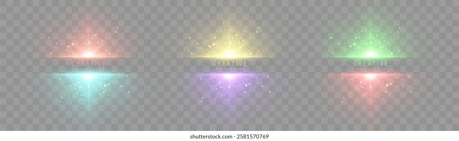 Bright abstract light effect with rays and glare, and energy explosion effect for vector illustration.	