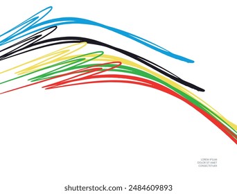 Bright abstract lines. Vector graphics.