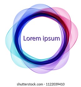 Bright abstract logo of multicolored waves on white background