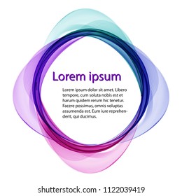 Bright abstract logo of multicolored waves on white background