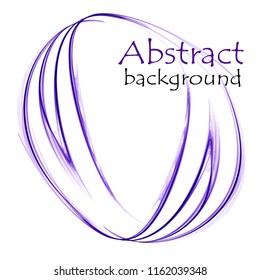 Bright abstract logo of purple waves on white background