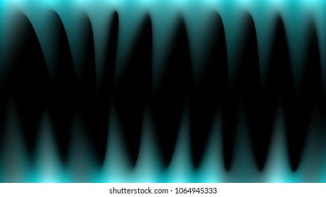 Bright, abstract, multicolored blue magic rays of light like fire, sharp fangs, stalactites on a black background and copy space. Vector abstract dark background