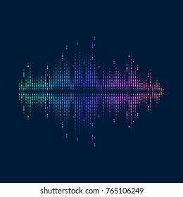 Bright abstract music equalizer background. Vector design elements