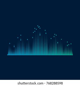Bright abstract music equalizer background. Vector design elements