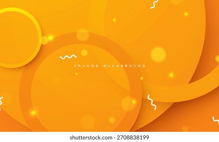 Bright abstract orange background with glowing bubbles and light elements