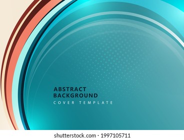 Helle abstrakte, sich überlappende Kreise mit Halftonen. Geometrische Vorlage für Broschüren, Plakate, Webbanner, Broschüren, Flyer usw. Vektorgrafik verwenden