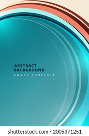 Bright abstract overlapping circles with halftones. Use geometric template for brochure cover, poster, web banner, leaflet, flyer, etc. Vector illustration
