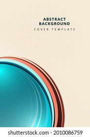 Bright abstract overlapping circles with halftones. Use geometric template for brochure cover, poster, web banner, leaflet, flyer, etc. Vector illustration