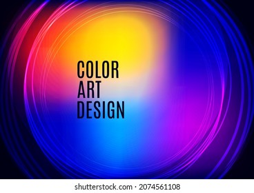 Bright abstract overlapping circles, lines. You can use for advertisement, poster, template, business presentation. Vector illustration