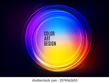 Bright abstract overlapping circles, lines. You can use for advertisement, poster, template, business presentation. Vector illustration