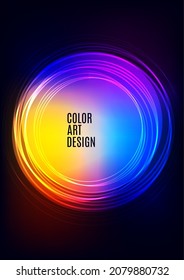 Bright abstract overlapping circles, lines. You can use for advertisement, poster, template, business presentation. Vector illustration