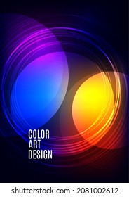 Bright abstract overlapping circles, lines. You can use for advertisement, poster, template, business presentation. Vector illustration