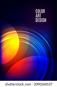 Bright abstract overlapping circles, lines. You can use for advertisement, poster, template, business presentation. Vector illustration