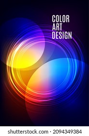 Bright abstract overlapping circles, lines. You can use for advertisement, poster, template, business presentation. Vector illustration