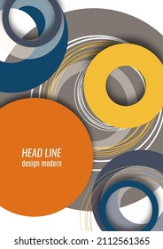 Helle abstrakte überlappende Kreise, Linien. Sie können für Werbung, Poster, Vorlage, Geschäftsvorführung. Vektorgrafik