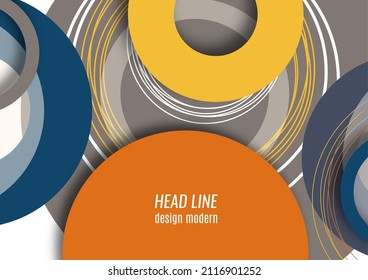 Bright abstract overlapping circles, lines. You can use for advertising, poster, template, business presentation. Vector illustration