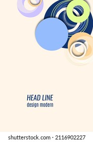 Bright abstract overlapping circles, lines. You can use for advertising, poster, template, business presentation. Vector illustration