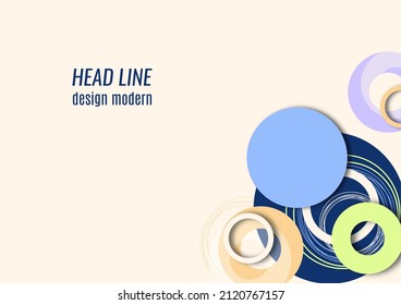 Bright abstract overlapping circles, lines. You can use for advertising, poster, template, business presentation. Vector illustration