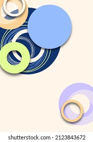 Bright abstract overlapping circles, lines. You can use for advertising, poster, template, business presentation. Vector illustration