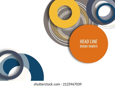 Bright abstract overlapping circles, lines. You can use for advertising, poster, template, business presentation. Vector illustration