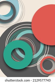 Bright abstract overlapping circles, lines. You can use for advertising, poster, template, business presentation. Vector illustration
