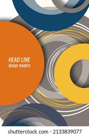 Bright abstract overlapping circles, lines. You can use for advertising, poster, template, business presentation. Vector illustration