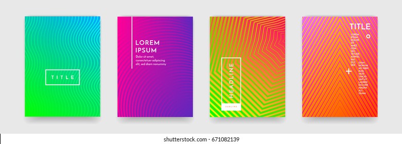 Bright abstract pattern background and line texture for business brochure cover design  Purple  red  yellow   green vector banner poster template 