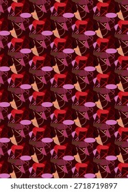 A bright abstract pattern in a berry palette.