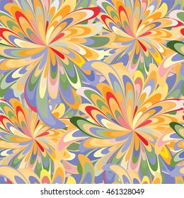 Bright abstract pattern fantasy flowers. Vector illustration.