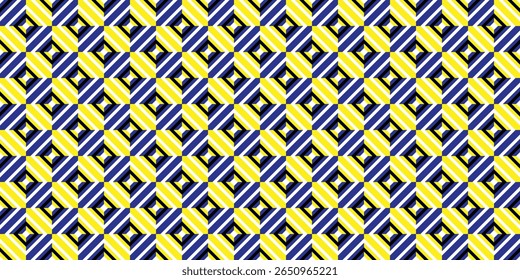 Bright abstract pattern featuring alternating blue and yellow diagonal stripes in an engaging geometric design. Ideal for backgrounds, wallpapers, branding, and decoration projects.