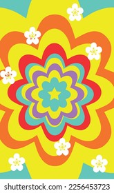 Bright abstract pattern with flowers