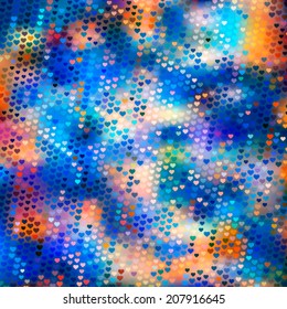 Bright abstract pattern with hearts. Beautiful colorful background. Vector illustration. EPS10.