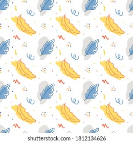 Bright abstract pattern with leaves illustration isolated on white background