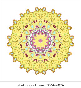 Bright abstract pattern, mandala. Vector design template for art.